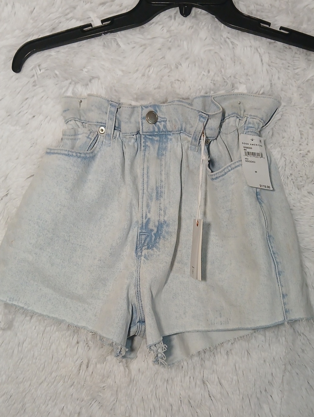 Good American  Paperbag Denim Shorts Size 00/24